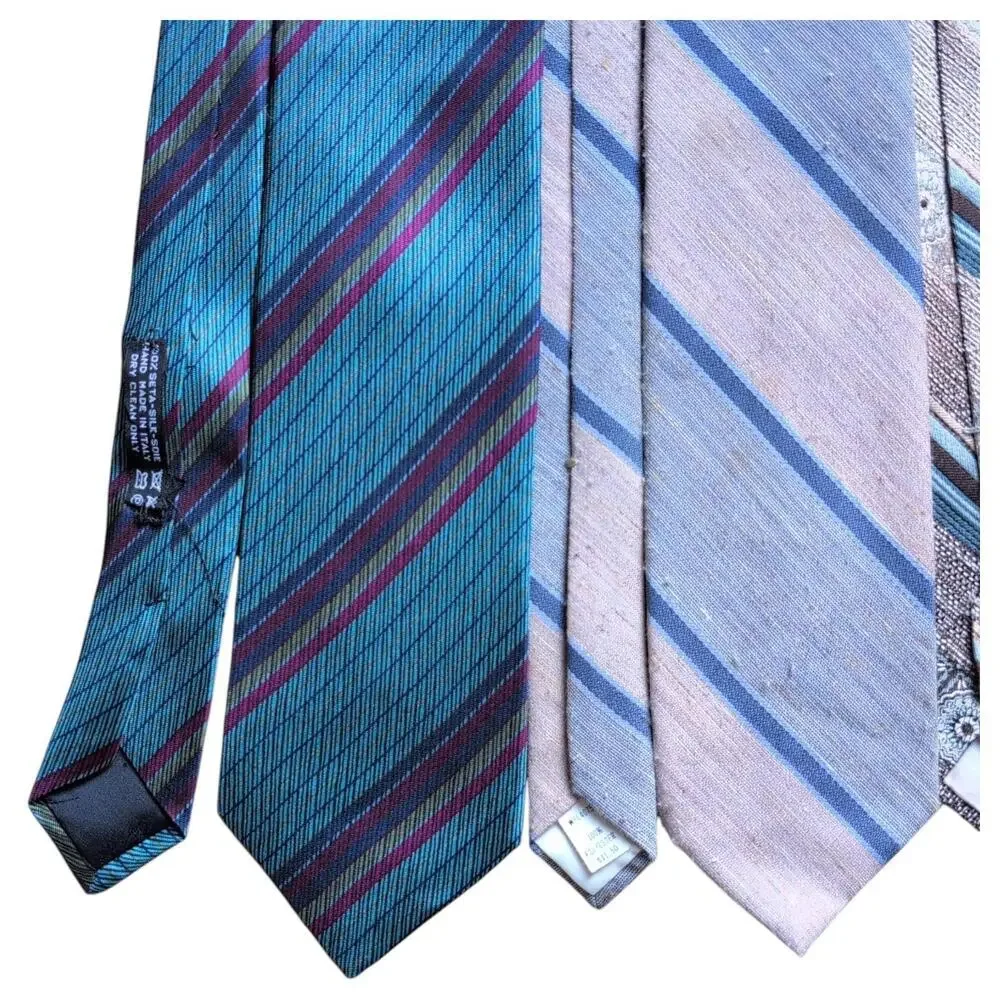 Vintage Ties Lot Striped‎ Dini Wemlon Gerard Philippe Wembley Paisley 80s 90s